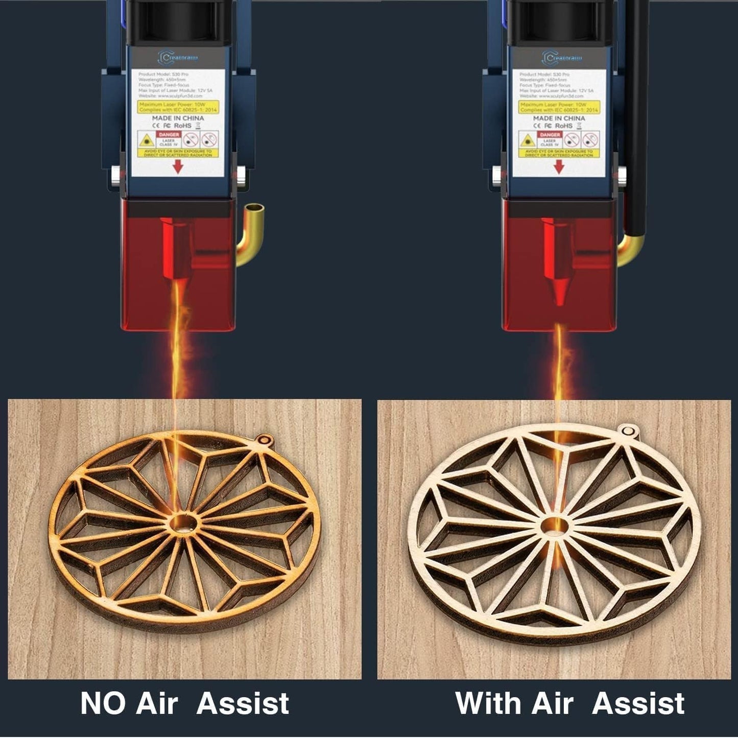 Air Assist Laser, 18L/Min Luftpumpe Für Lasergravierer Mit Speed Control, Laserpumpe Für Gravur Schneide Maschine, Kompatibel Mit S9/S10/A5 PRO/A10 PRO/TTS-55 PRO, Luftstromkontroll