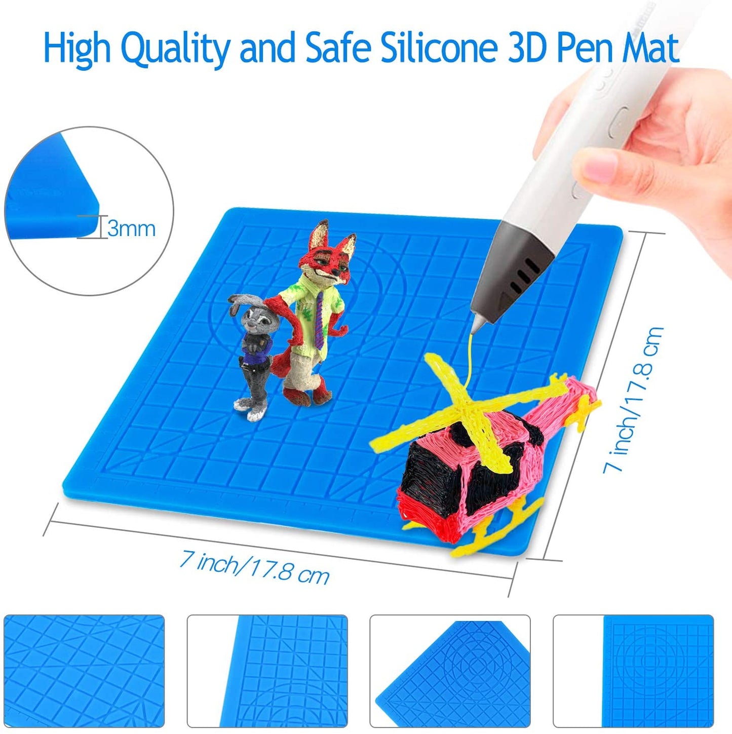 3D Stift Silikon Zeichenmatte 170 x 170 mm - Printbay Oberberg