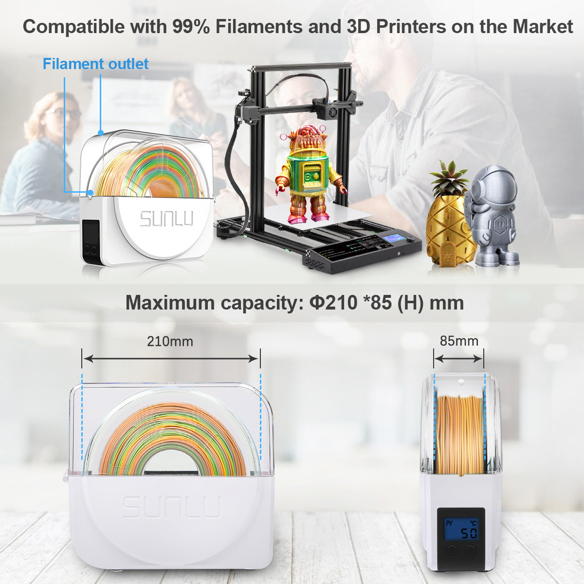 Sunlu S1 Plus FilaDryer 3D Drucker Filament Trockner Aufbewahrungsbox