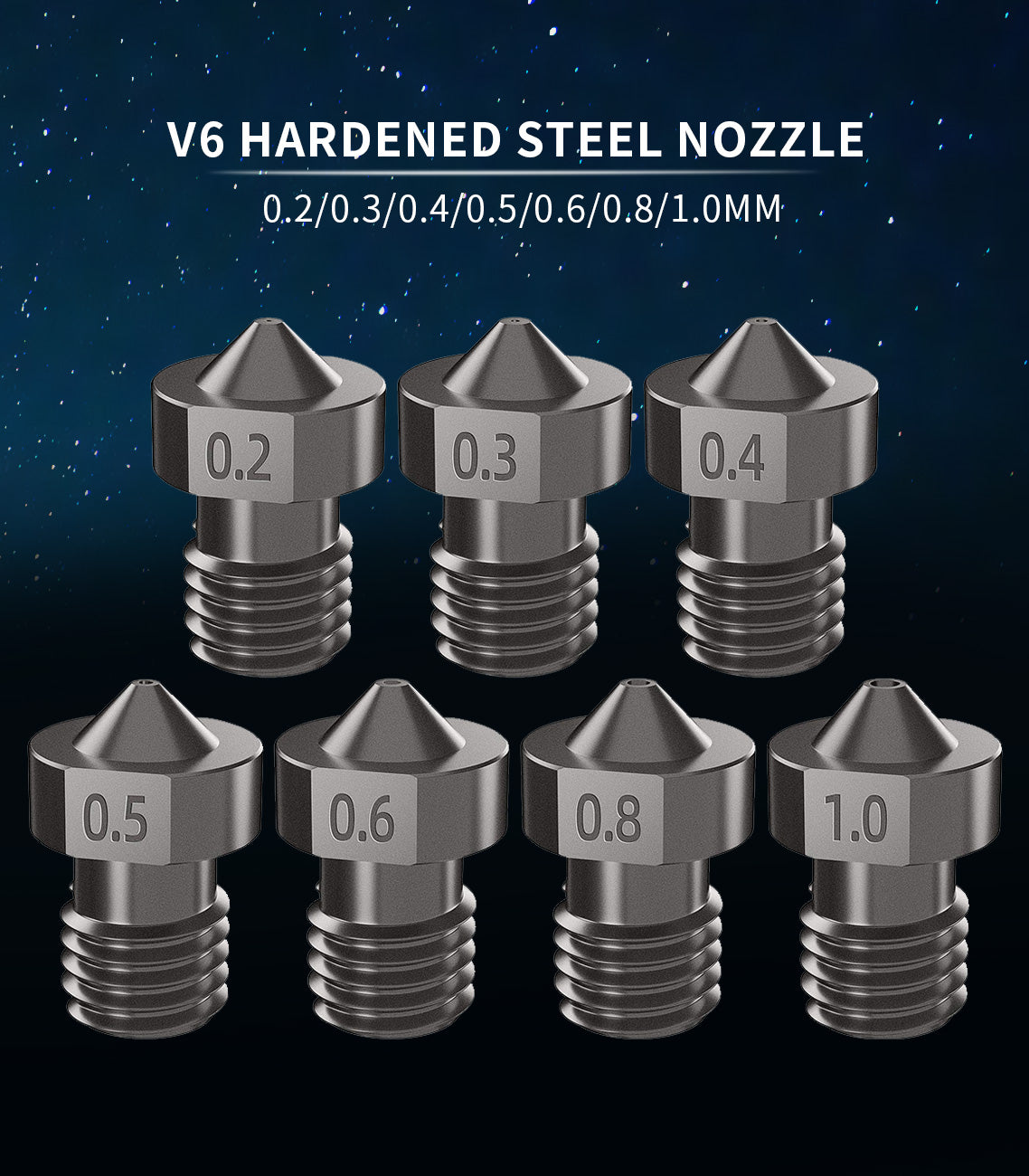 Nozzle gehärtet für 3D-Drucker passend bei E3D Hot Ends V5, V6-Anycubic Chiron