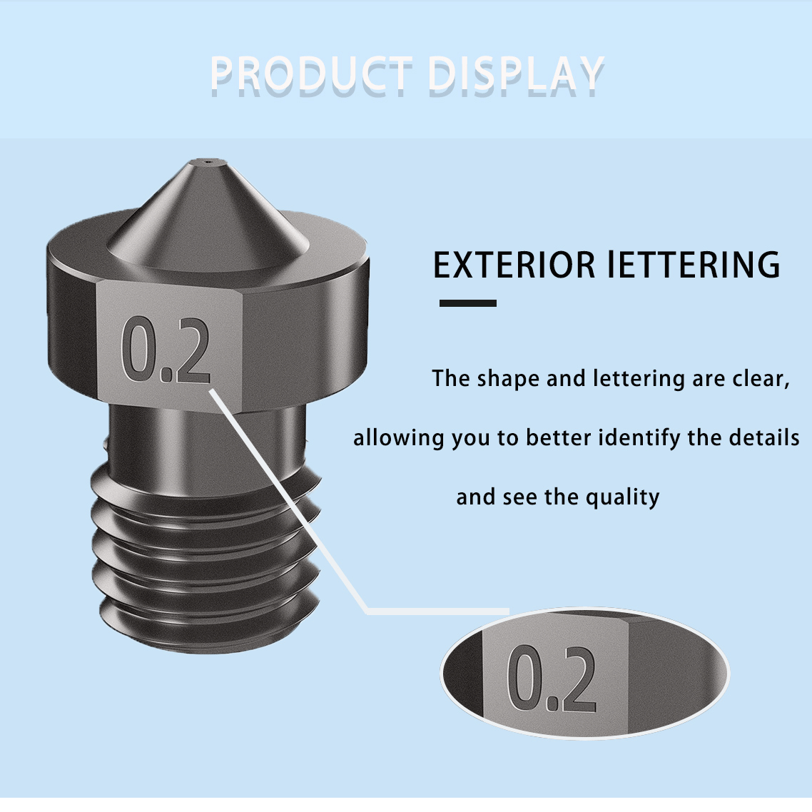 Nozzle gehärtet für 3D-Drucker passend bei E3D Hot Ends V5, V6-Anycubic Chiron