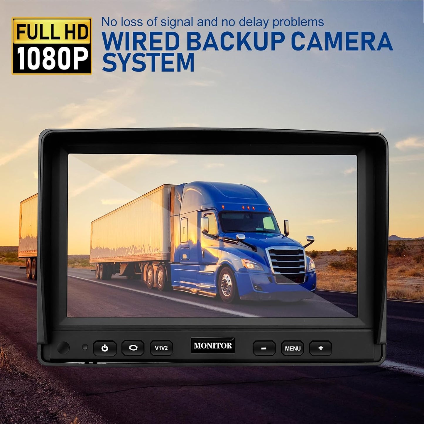 Rückfahrkamera-Set Mit 7"-LCD-1080P Monitor & 170° Weitwinkel- Rückfahrkamera, IP69K Wasserdicht, 4IR Nachtsicht, Diy-Leitfäden,Für Lkw/Anhänger/Bus/Van/Landwirtschaft/Schwertransport(12-32 Volt)