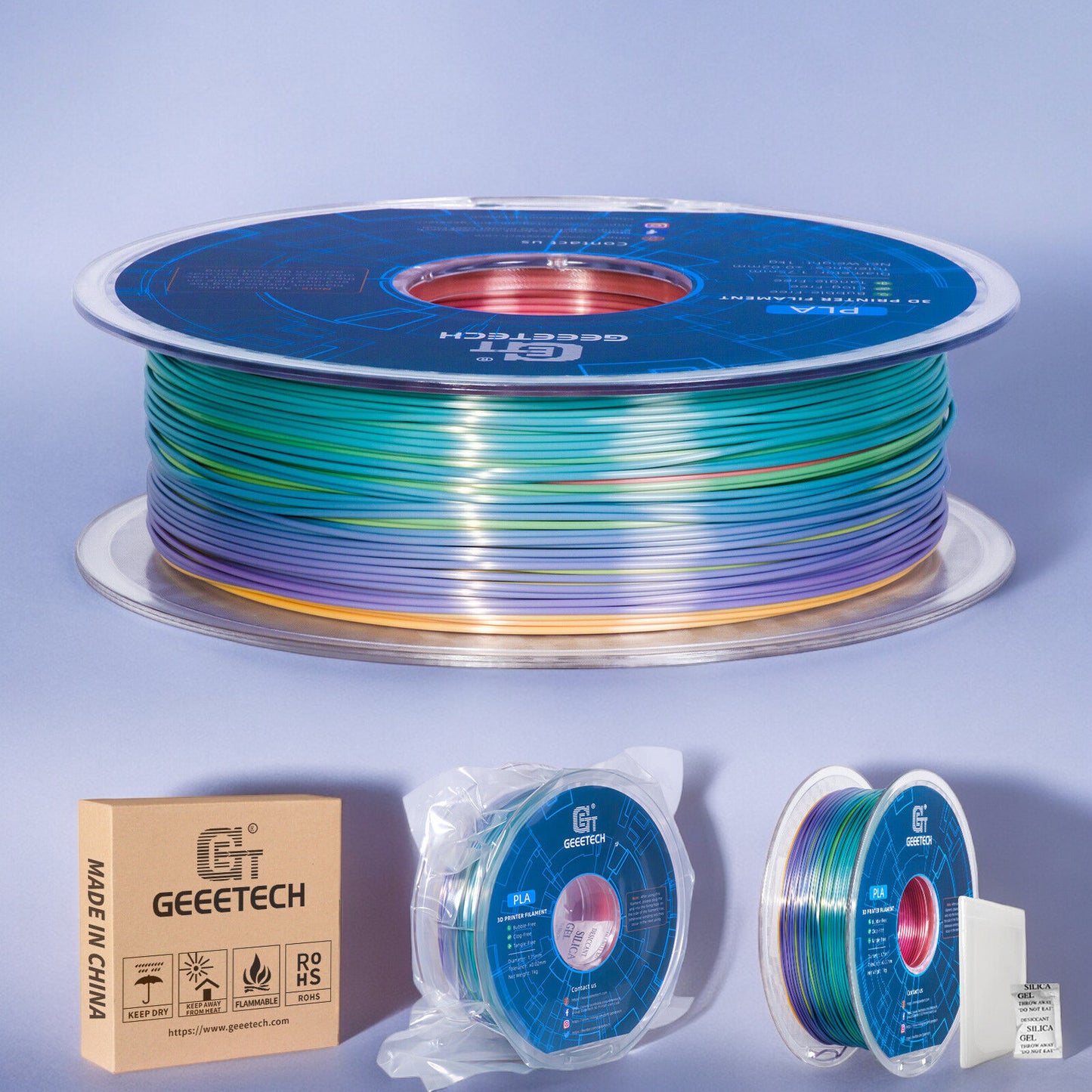 PLA- Rainbow Filament | 1,75 mm | 1,00 kg | Geeetech | 3D Druck Filament