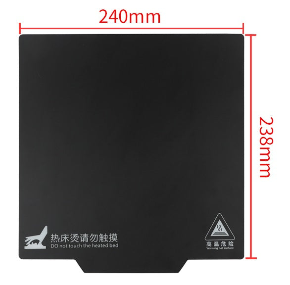 Ersatz Druckbett Auflage mit Griff für 3D-Drucker Ender-3-3Pro-5 235x235mm (ohne Magnet Aufkleber)