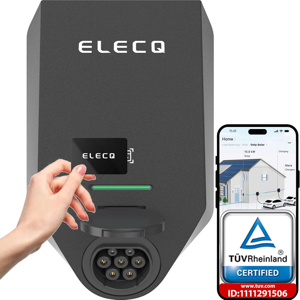 Wallbox 22Kw Mit APP & Zähler | Pv-Laden,Aktives Lastmanagement | 4G Wifi OCPP | Kompatibel 11KW Typ 2 E Auto Heimladestation | 3-Phasig,32A,Ev-Ladegerät Für Außenmontage Privat Zuhause & Firmen
