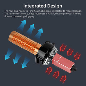 Upgrade Keramik Hotend Kit for Flashforge Adventurer 5M/5M Pro 3D Drucker,Schnelles Aufheizen Schnell Abnehmbare 0.4Mm Gehärtete Düse+Verchromter Messing-Heizblock Integrierte Struktur