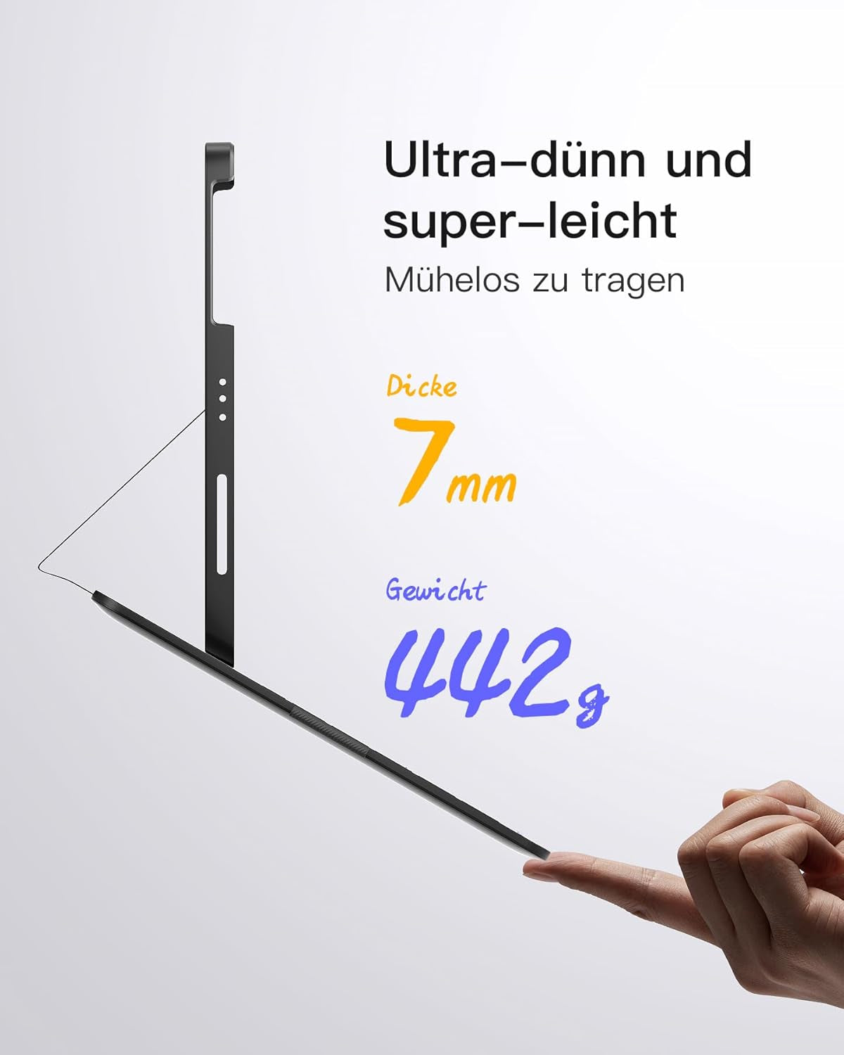 Inateck Ultraleichte Hülle Mit Tastatur Für Ipad 10 Gen,11 Gen. A16 2025 11 Zoll,Ipad Air 11" M3/M2 (2025/2024),Air 5/4,Pro 11 4/3/2/1,7-Farbiger Beleuchtung,Mit Stifthalter,Qwertz,Airtap BK2007-RGB