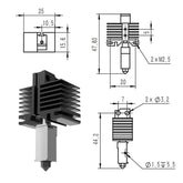 Bambu lab x1 series Hotend with stainless steel Nozzle