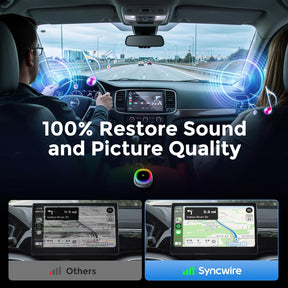 SYNCWIRE Wireless Carplay Adapter Für Apple Iphone, Plug-And-Play, 2025 Upgrade, Wandelt Kabelgebundenes Carplay Um, Auto-Connect, Für Autos Ab 2016 & Iphones Ios 10+
