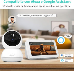 3K Wlan-Überwachungskamera, Überwachungskamera Innen Mit Nachtsicht, Bewegungserkennung, Zwei-Wege-Audio, 5G/2.4Ghz Wifi, Kompatibel Mit Alexa Und Google Home, 2 Stück