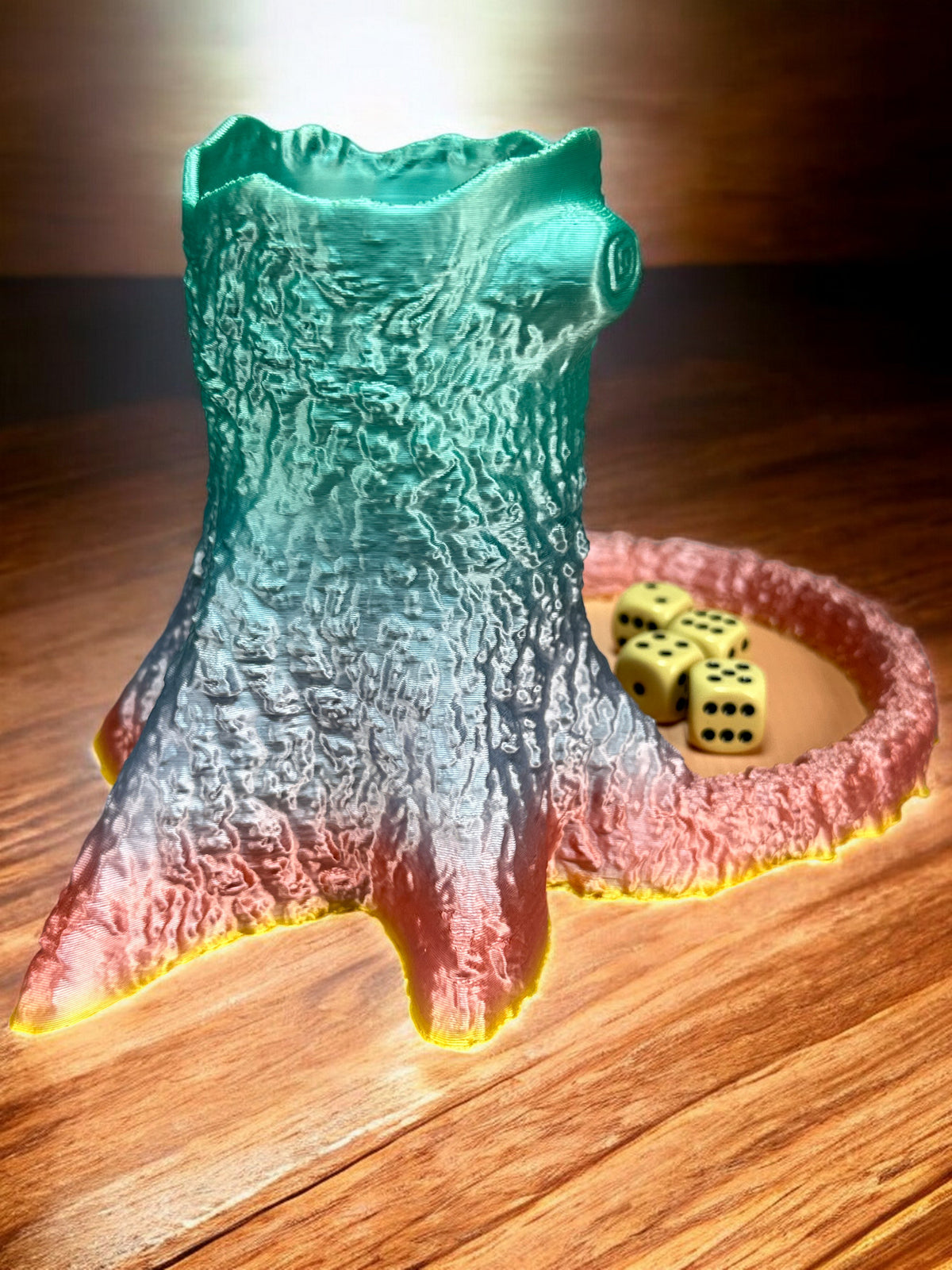 Würfelturm / Würfelhilfe - Natürliches Spielzeug aus nachhaltigem 3D-Druck – Ansicht 2