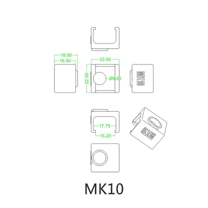 Silikon Socke Isolierung Hotend / Heizblock z.B. passend für MK10, V6, MK8 – Ansicht 9