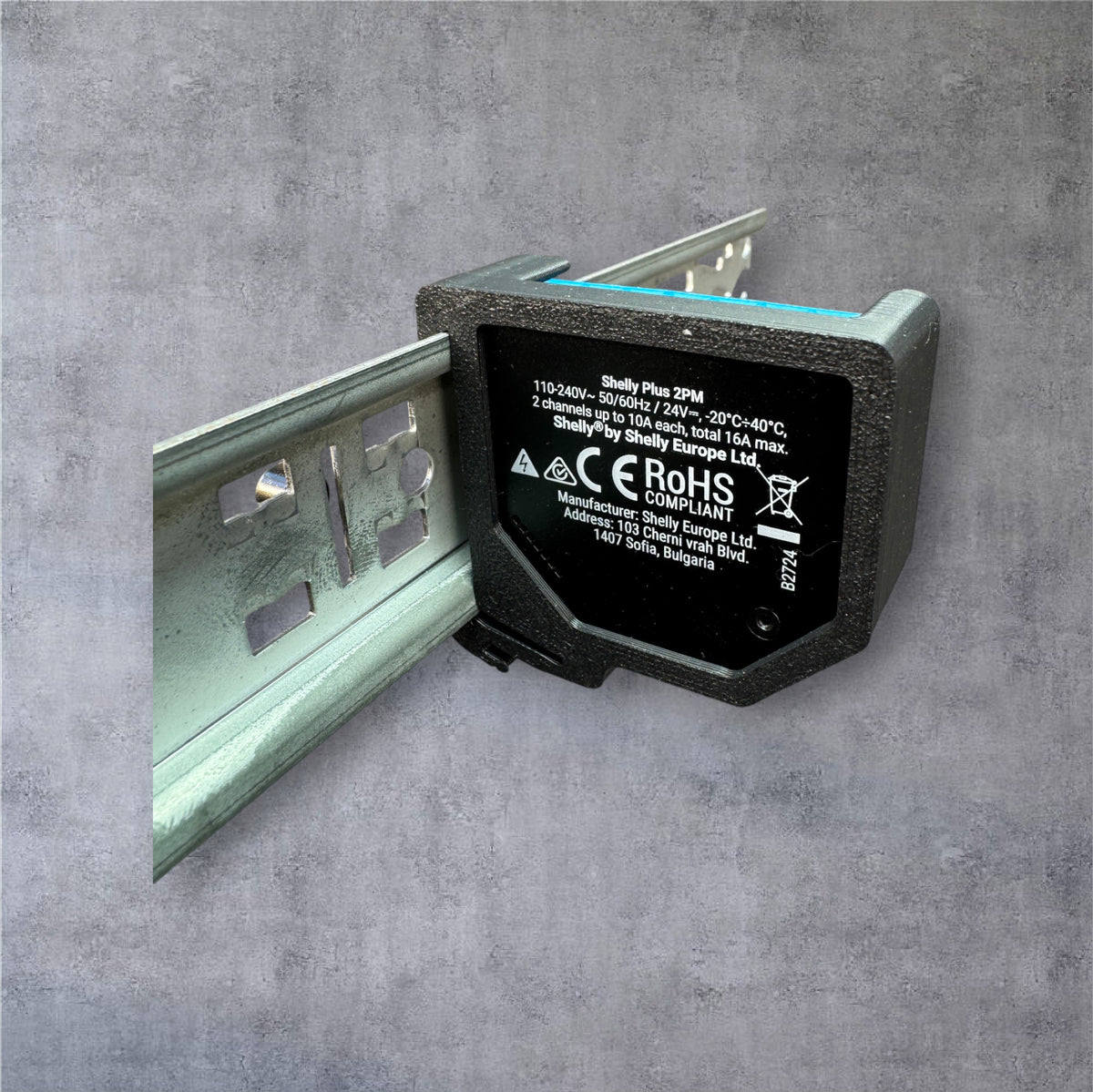 Shelly Plus 2PM DIN Rail Hutschienenhalter für eine 35 mm DIN Hutschiene – Ansicht 8