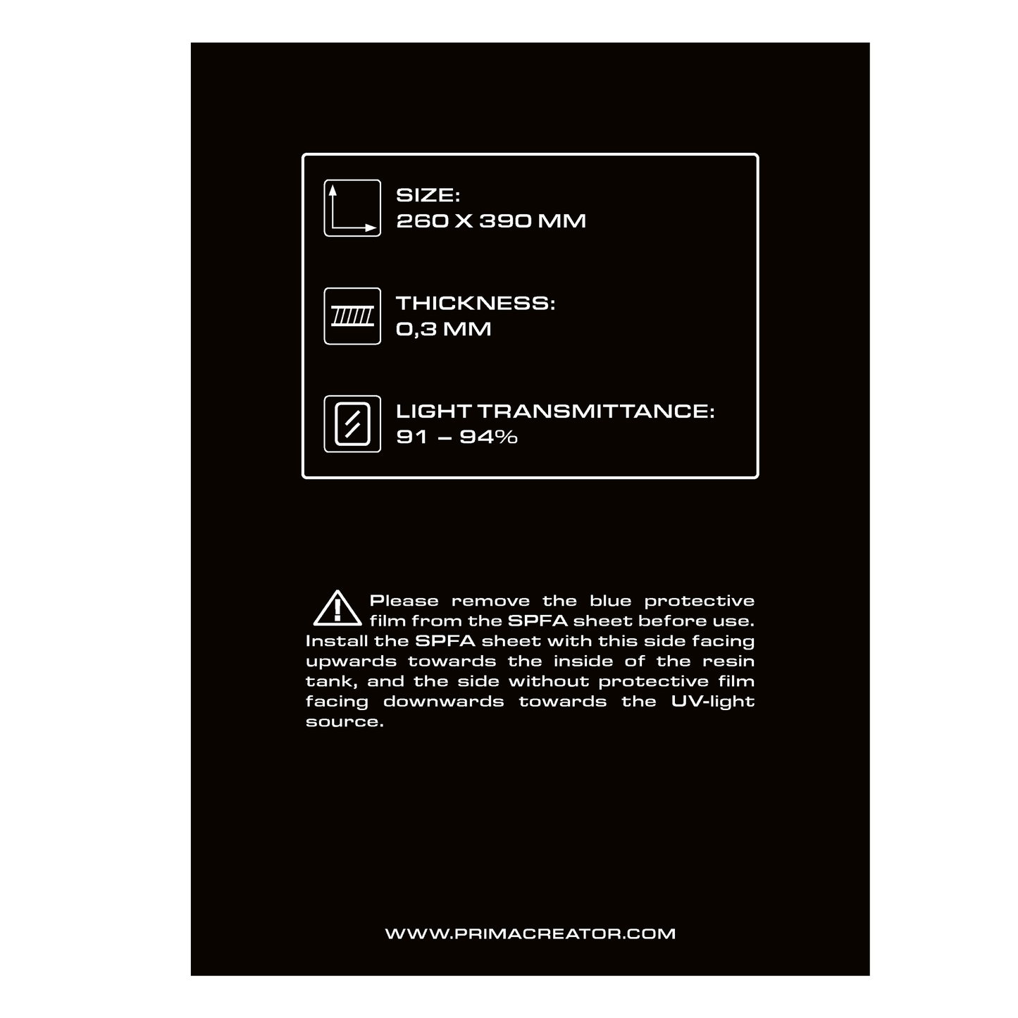 Spfa Film Sheet For 3d Printers - 260 X 390 mm