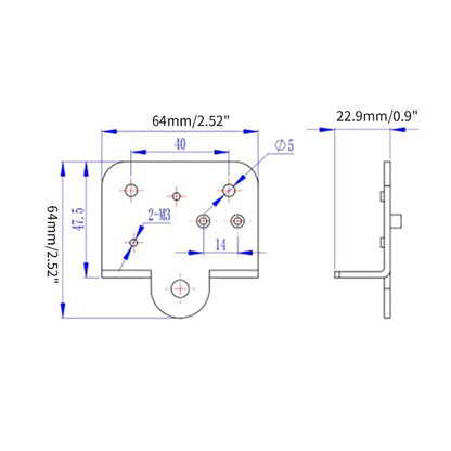 Extruder Platte / Träger 3D-Drucker z.B. passend für Ender 3, Pro, CR-10 – Ansicht 5