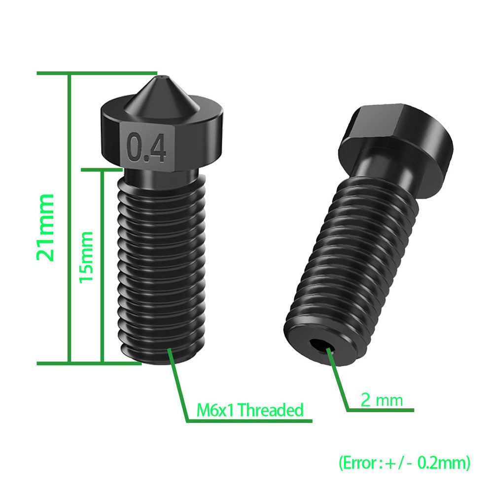 Volcano Gehärtet Stahl Düse Nozzle 1,75mm E3D Sidewinder 3D Drucker – Ansicht 2