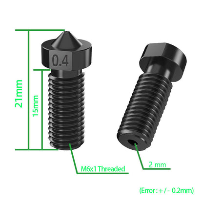 Volcano Gehärtet Stahl Düse Nozzle 1,75mm E3D Sidewinder 3D Drucker – Ansicht 2