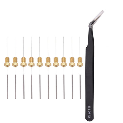V6 Reinigungs Set 0.4mm - Nadeln+Pinzette+Düse/Nozzle 3D-Drucker E3D Hot Ends – Ansicht 2