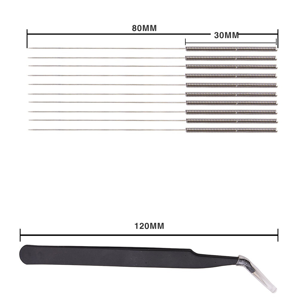 V6 Reinigungs Set 0.4mm - Nadeln+Pinzette+Düse/Nozzle 3D-Drucker E3D Hot Ends – Ansicht 3