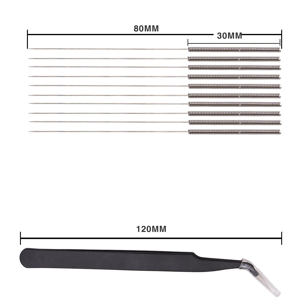 MK8 Reinigungs Set 0.4mm | Nadeln | Nadeln+Pinzette+Düse/Nozzle 3D-Drucker
