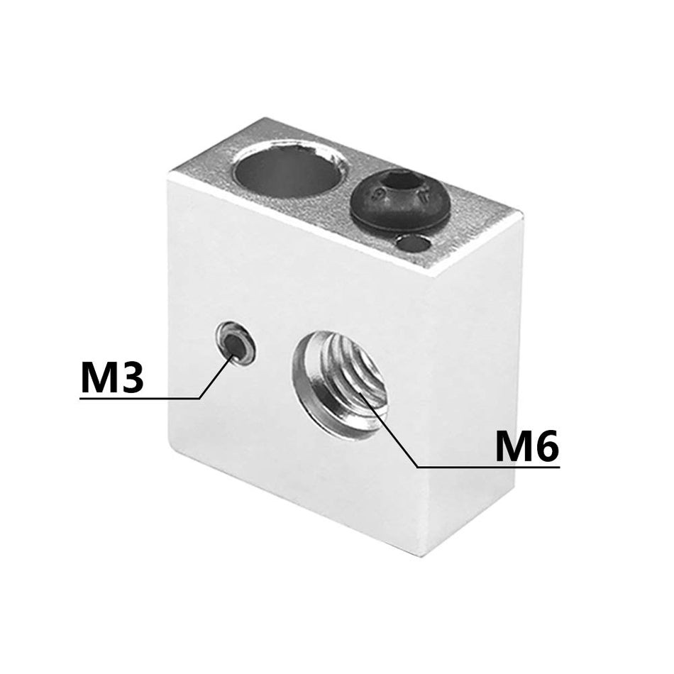 Heizblock / Heating Block MK7 & MK8 Makerbot RepRap 3D-Drucker M6 Aluminium