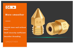 Nozzle MK8 0,2-1,0mm 3D Drucker Düse Extruder M6 CR10 / Anet Ender