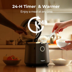 TOKIT 1,5L Mini-Reiskocher Für 1-2 Personen – 9 Funktionen, 24H Timer, Keramisches Antihaft-Innenmaterial, Ideal Für Zuhause, Schlafsäle Und Outdoor