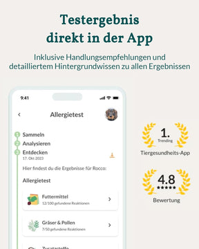 Vetevo Allergietest Pro Hund, Unverträglichkeitstest Hunde 150+ Unverträglichkeiten Speichelprobe Bei Juckreiz & Verdauungsprobleme, Testsieger