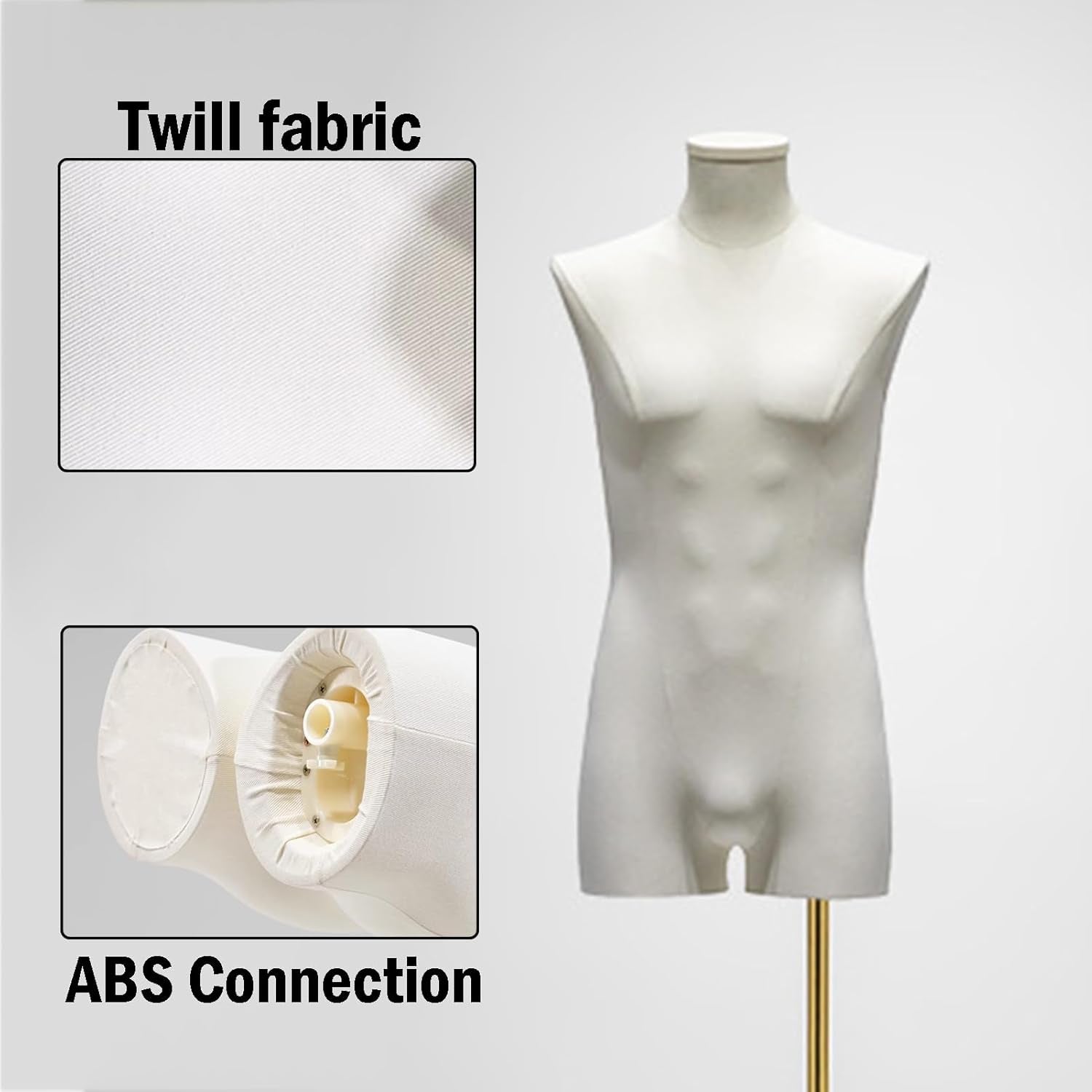 Männliche Schaufensterpuppe, Schneiderpuppe Männlich Mannequin Torso Mit Verstellbare Höhe, Büste Kleiderpuppe Männer Ganzkörper-Kleidung Für Maßschneiderei, Modedesign Und Herrenbekleidung