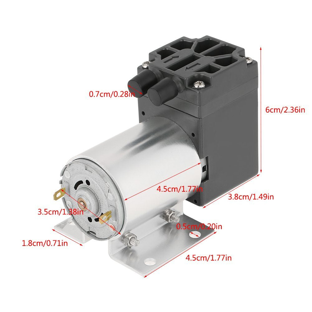 Mini Vakuumpumpe 12V - 5L/Min DC Unterdruckpumpe Mit Halter, Geräuscharme Vakuum Pumpe, Ideal Für Medizinische Anwendungen Und Gasanalysen