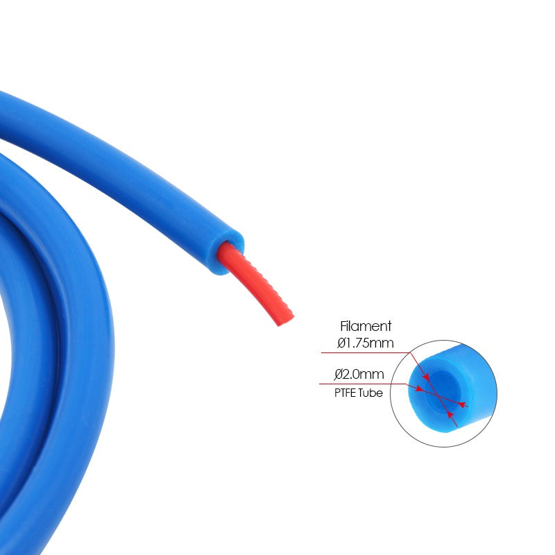 1 Meter PTFE Rohr - Blau für 3D Drucker für 1,75mm Filament-Abmaße 2mm Innen * 4mm Aussen